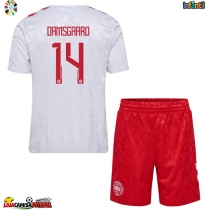 Camisa de Futebol Dinamarca Mikkel Damsgaard #14 Equipamento Secundário Infantil Europeu 2024 Manga Curta (+ Calças curtas)